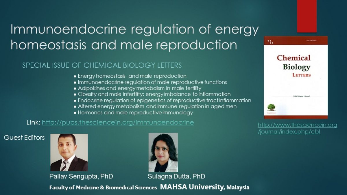 Immunoendocrine regulation of energy homeostasis and male reproduction