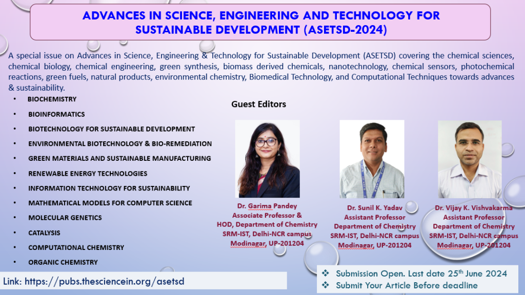 ASETSD-Advances in Science, Engineering & Technology for Sustainable Development (ASETSD)