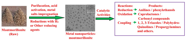metal nanoparticles supported on Montmorillonite
